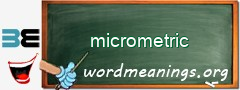 WordMeaning blackboard for micrometric